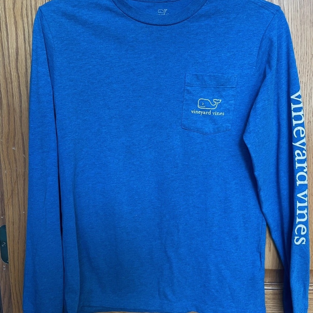 Vineyard Vines Men's Vibrant Blue Long Sleeve Tee
